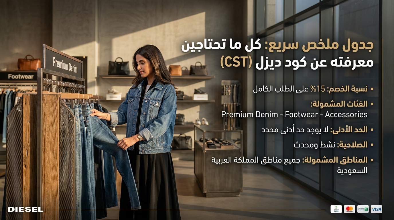 كافة المعلومات حول كود خصم ديزل