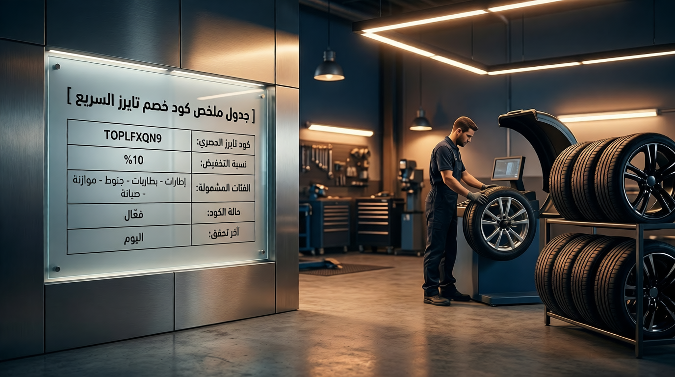 معلومات حول كود خصم تايرز السريع