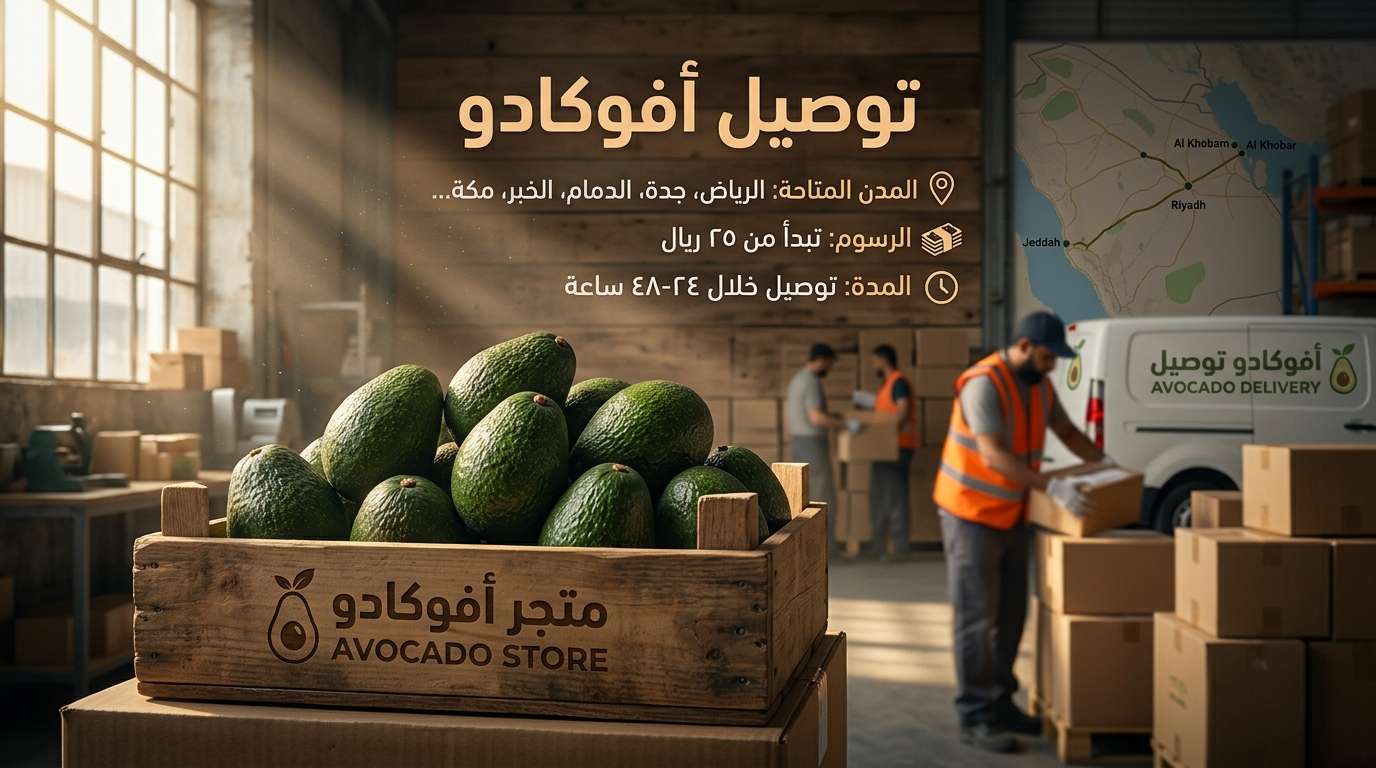 معلومات حول كيفية شحن وتوصيل أفوكادو