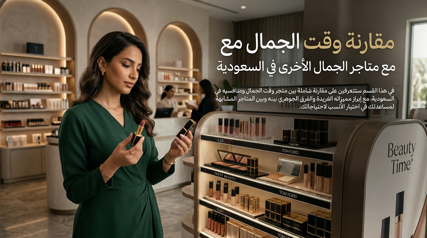 مقارنة وقت الجمال مع متاجر الجمال الأخرى في السعودية