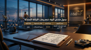 ملخص أكواد خصم وقت اللياقة