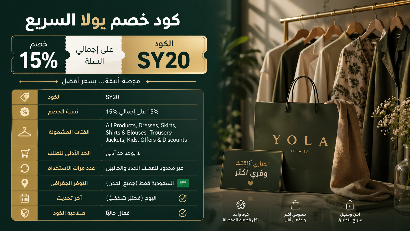 ملخص كود خصم يولا