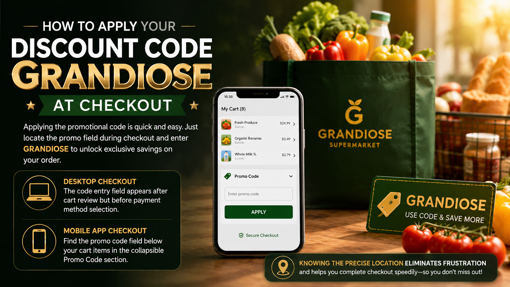 Discount Code Grandiose at Checkout
