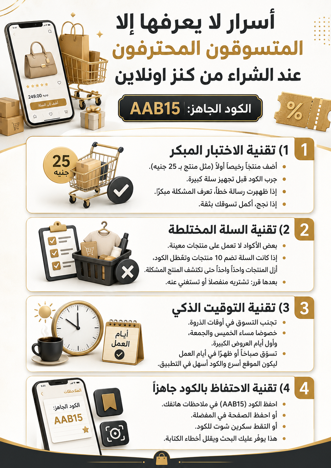 أسرار المتسوقون المحترفون عند الشراء من كنز اونلاين