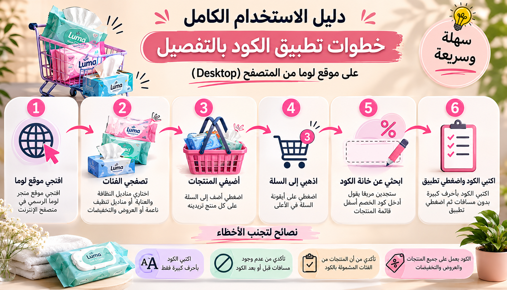 تطبيق خطوات كود خصم لوما