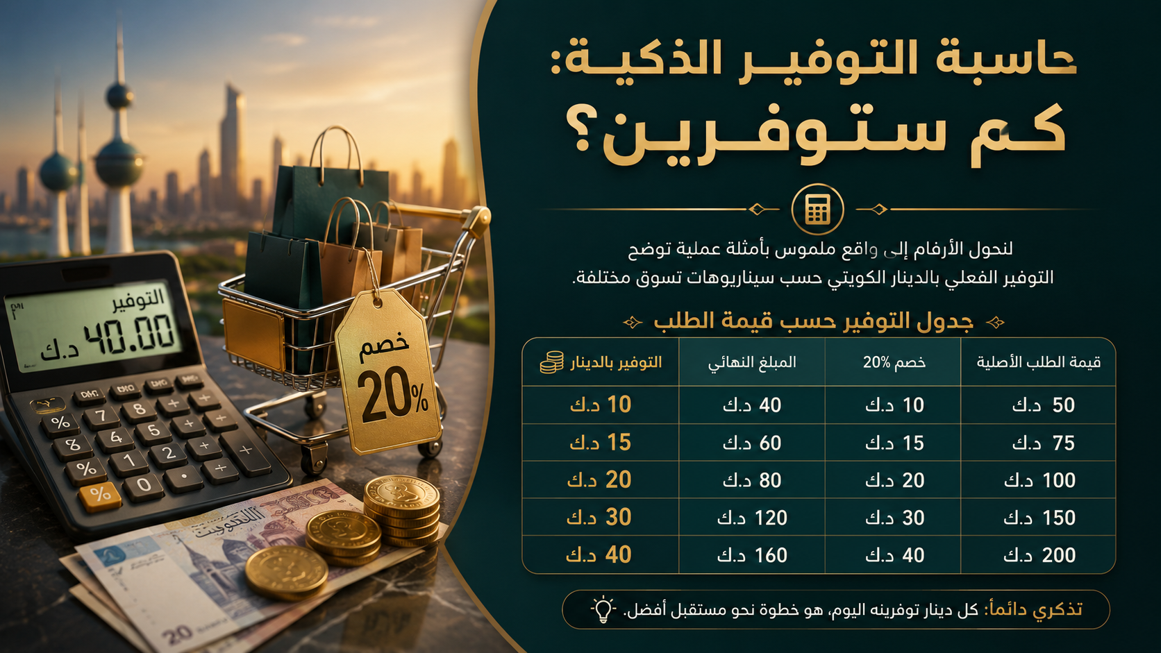 حاسبة التوفير الذكية