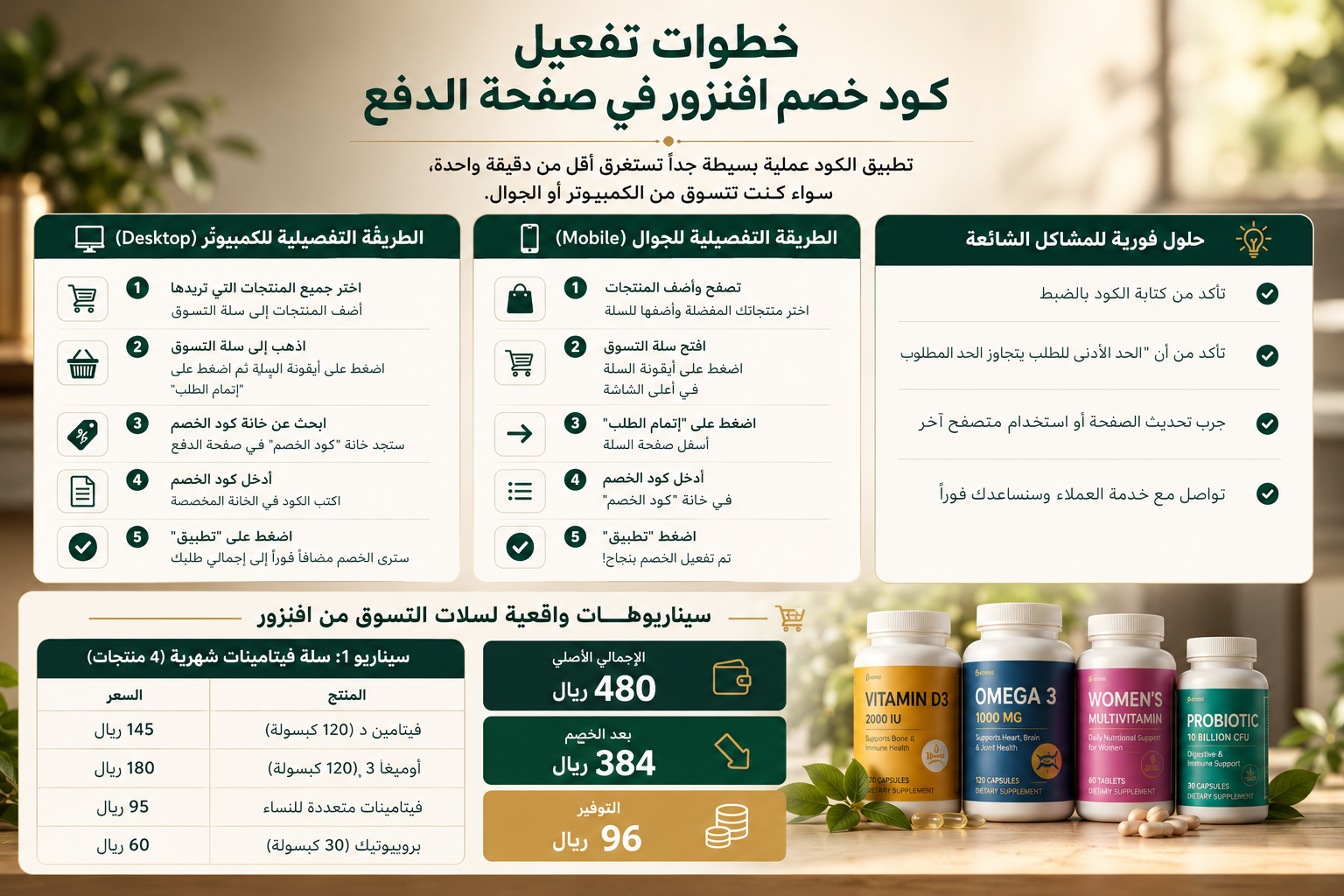 تفعيل كود خصم افنزور