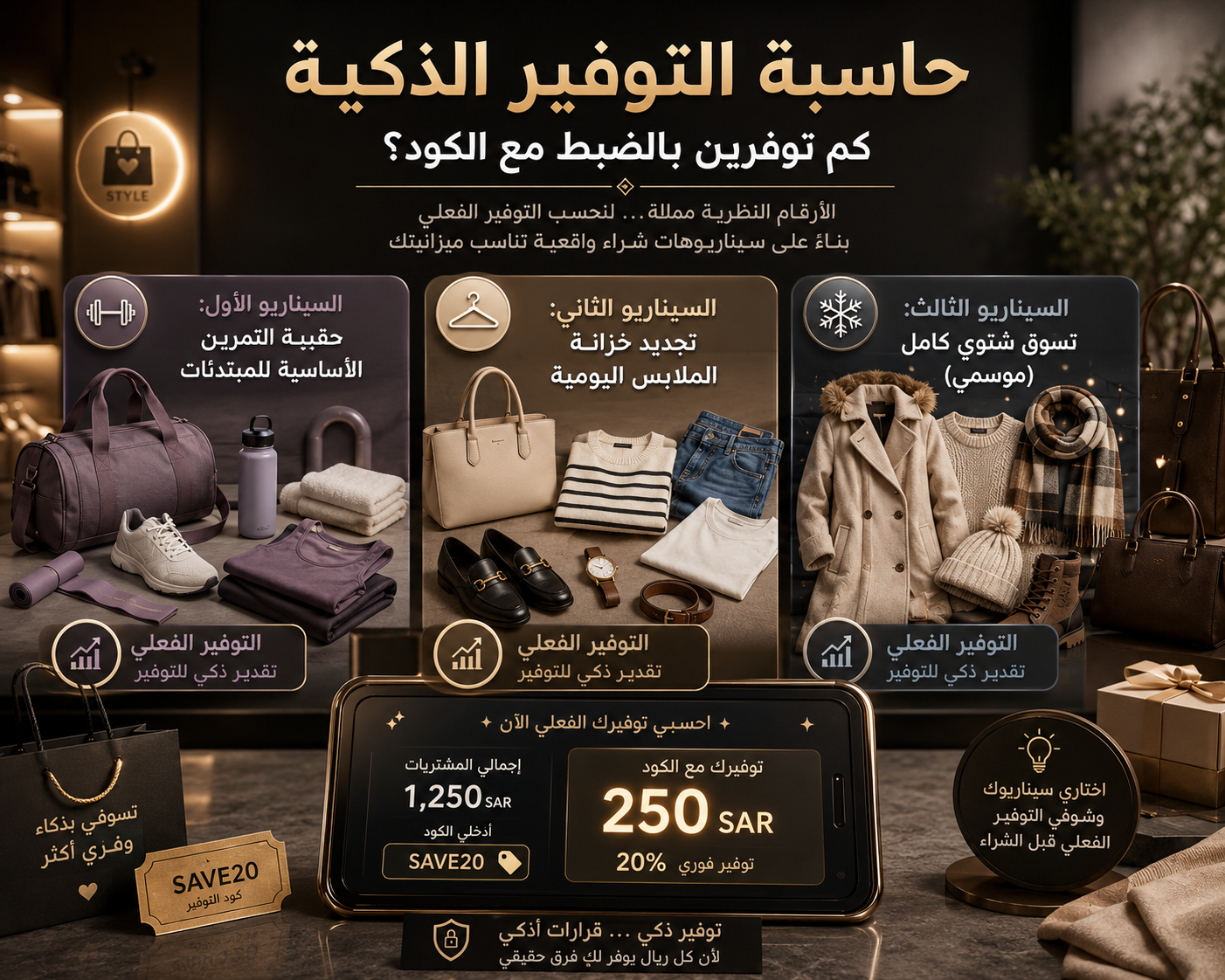 حاسبة التوفير الذكية